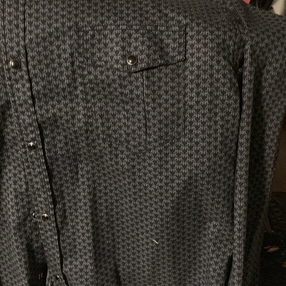 Warehouse one the jeans store black and gray long sleeve snap up shirt - Picture 8 of 8